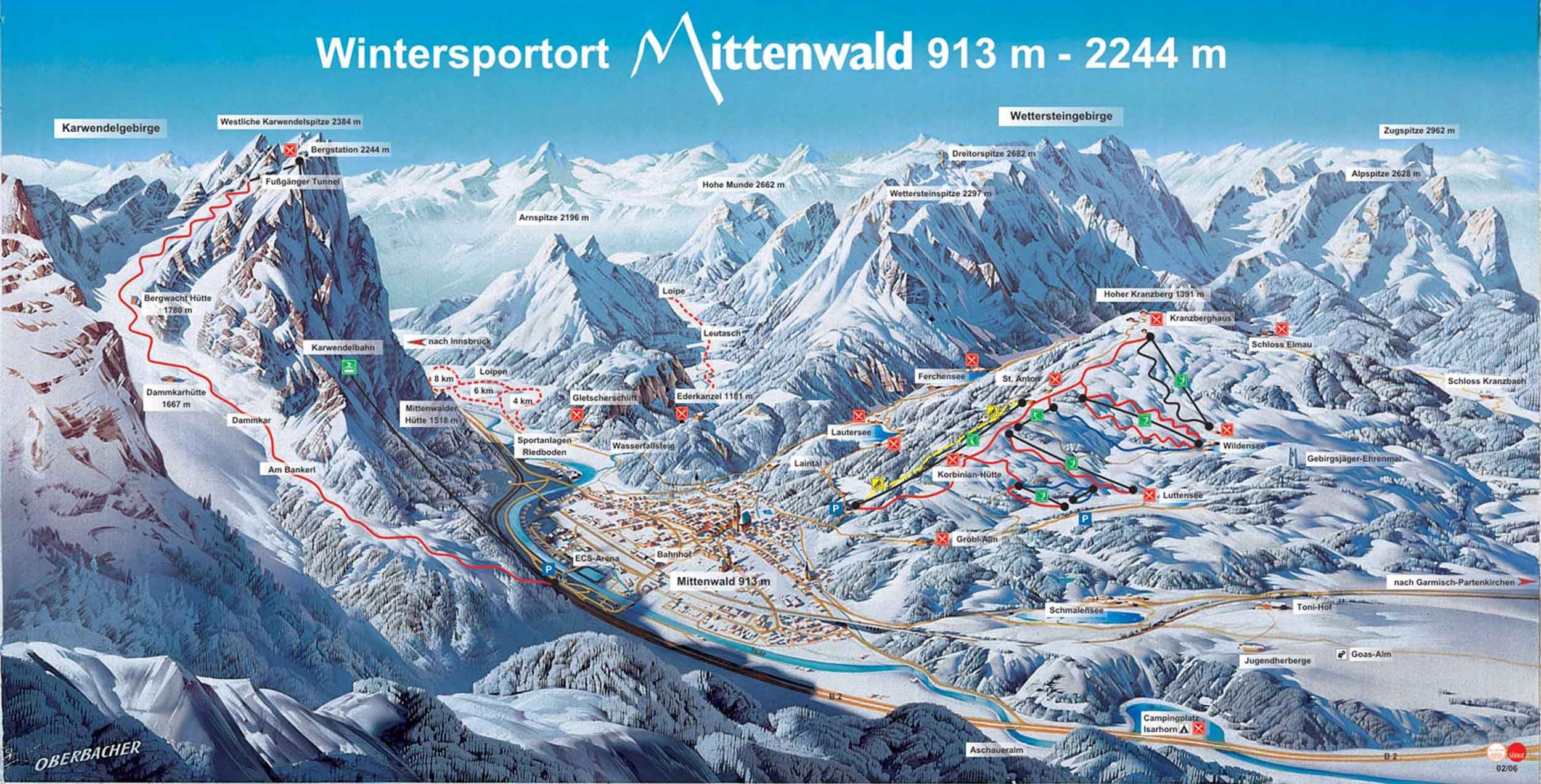 Karwendel Mittenwald Trail Map  Piste Map  Panoramic 