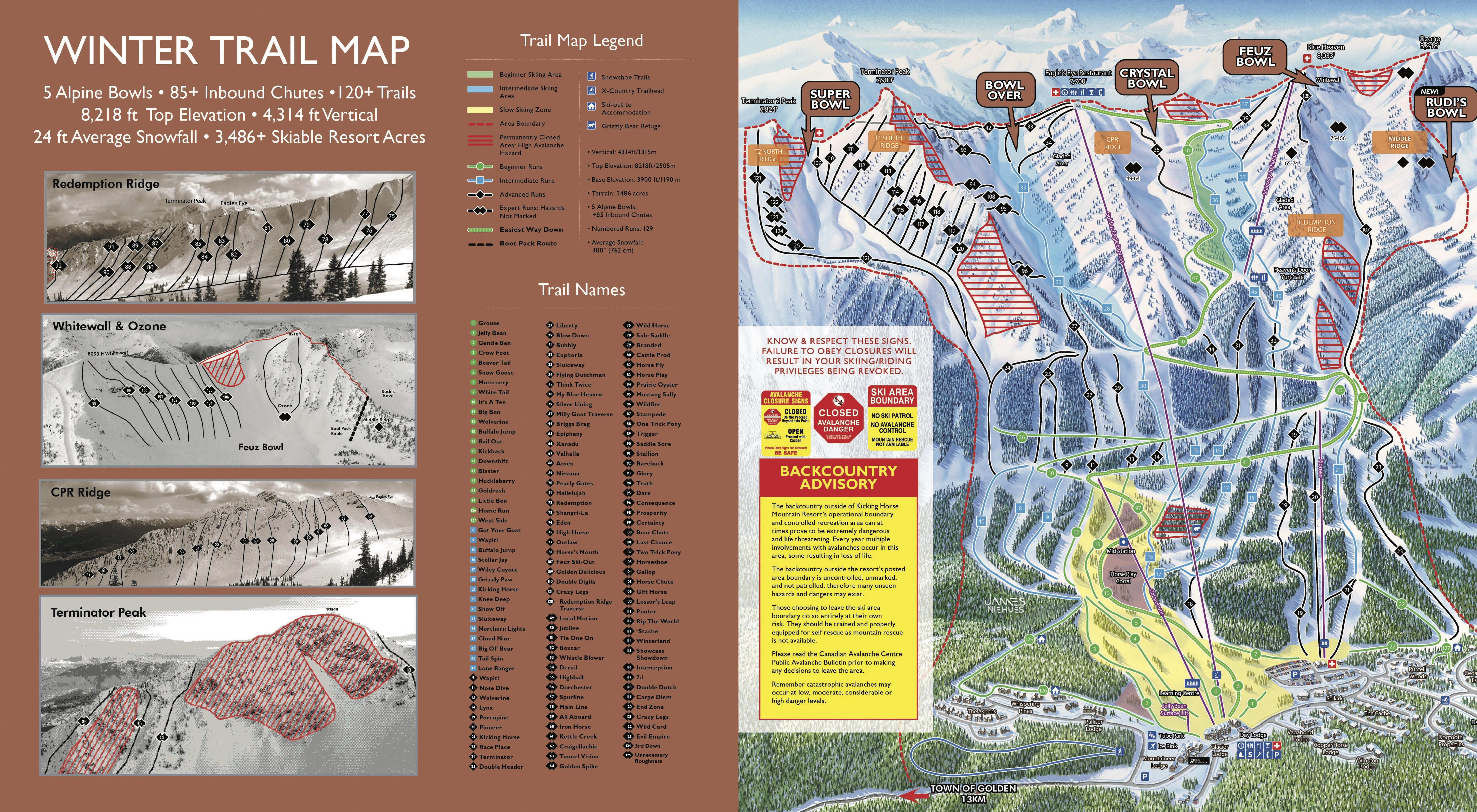 Kicking Horse Mountain Resort Golden Bc Trail Map - 