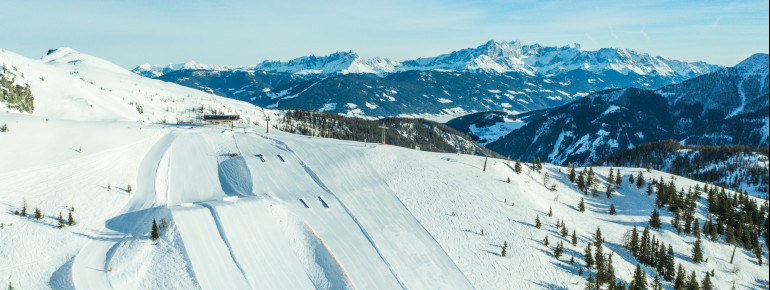 The Absolut Park is the largest snowpark in Austria.