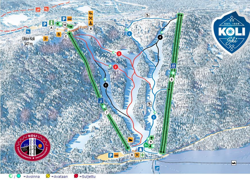 Koli Trail Map • Piste Map • Panoramic Mountain Map