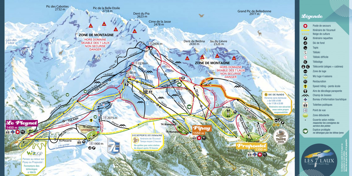 Les 7 Laux Trail Map • Piste Map • Panoramic Mountain Map