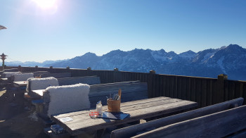 On the terrace of the panorama restaurant Steinermandl you have a great view.