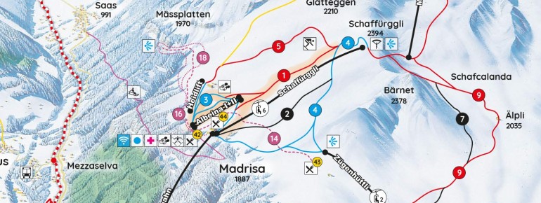 Trail Map Madrisa Klosters