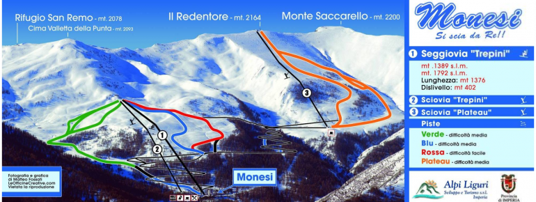Trail Map Monesi di Triora Ski Resort