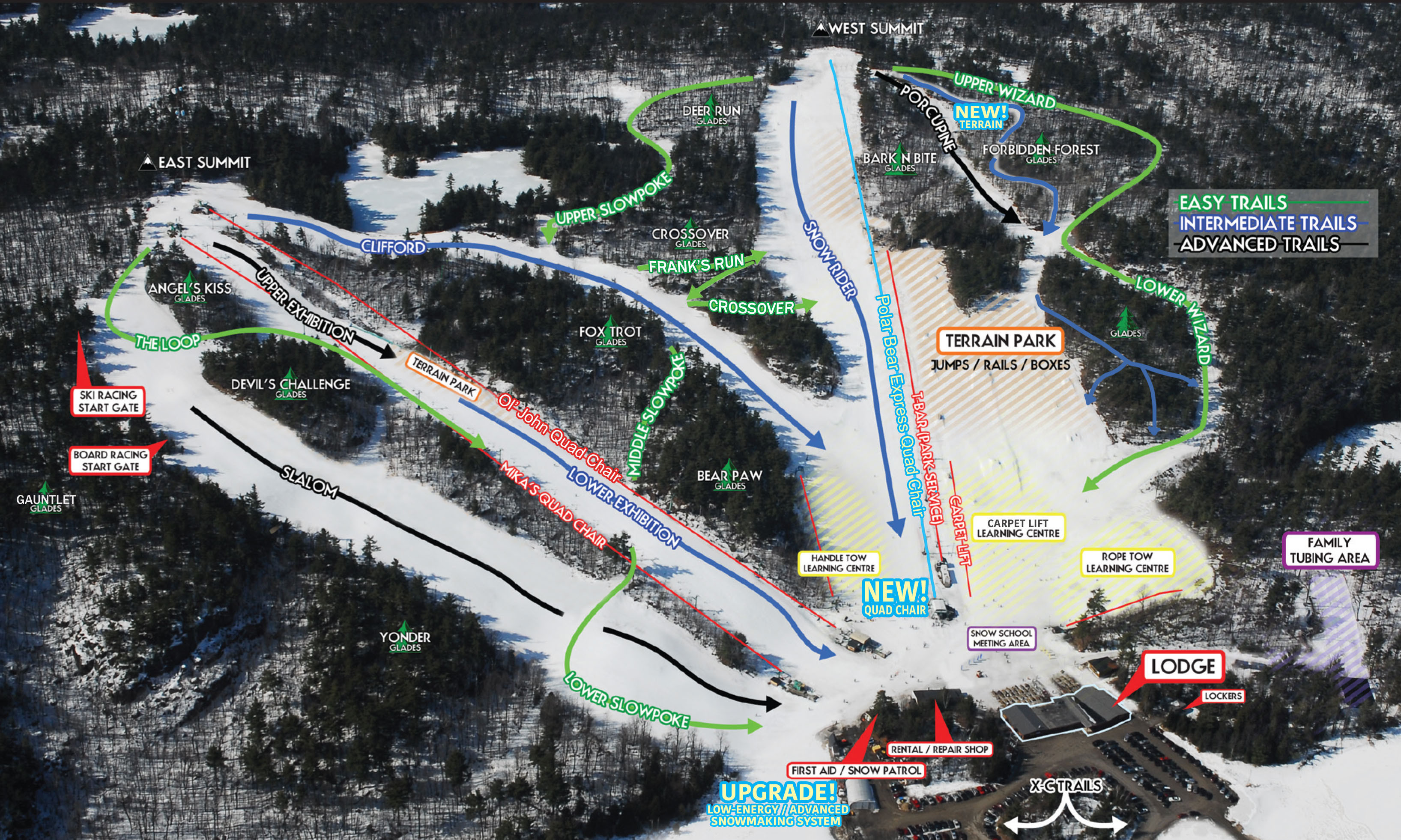 Mount Pakenham Trail Map • Piste Map • Panoramic Mountain Map