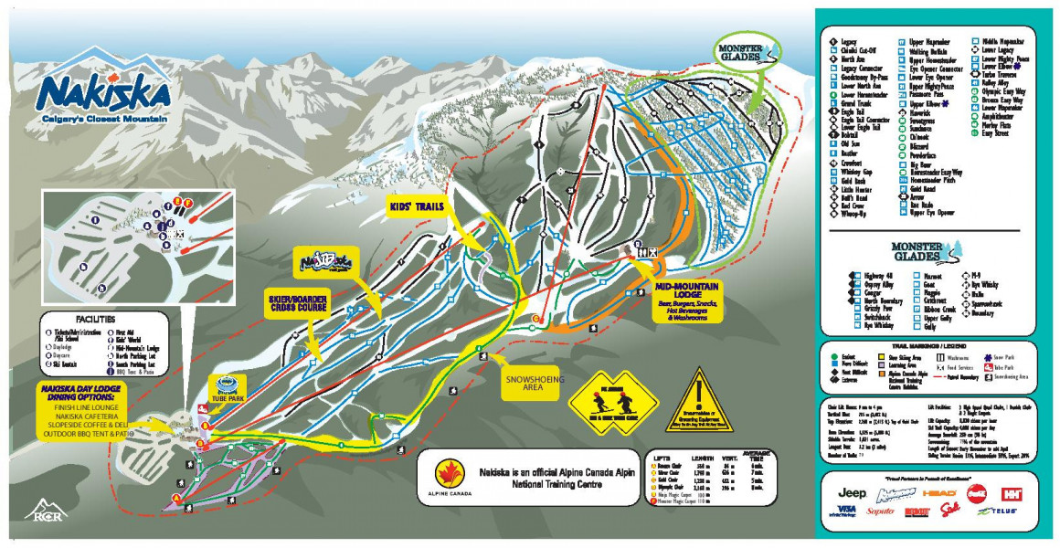 Nakiska Ski Resort Trail Map • Piste Map • Panoramic Mountain Map