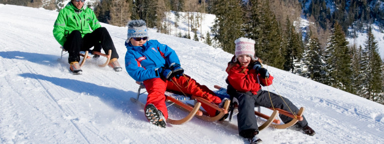 Tobogganing fun for young and old.