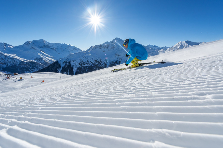 Paradiski ski area boasts 425 kilometres of slopes.