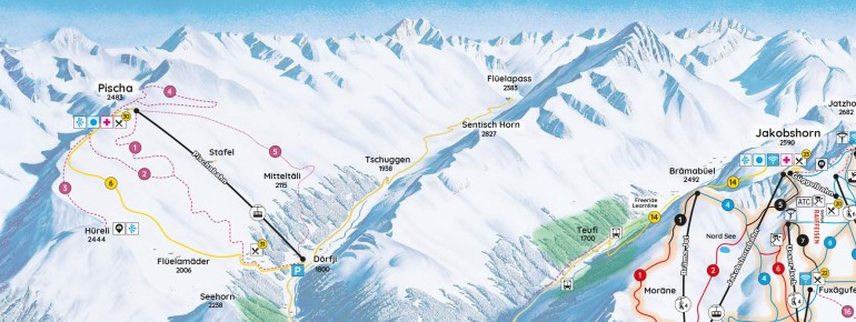 Trail Map Pischa Davos