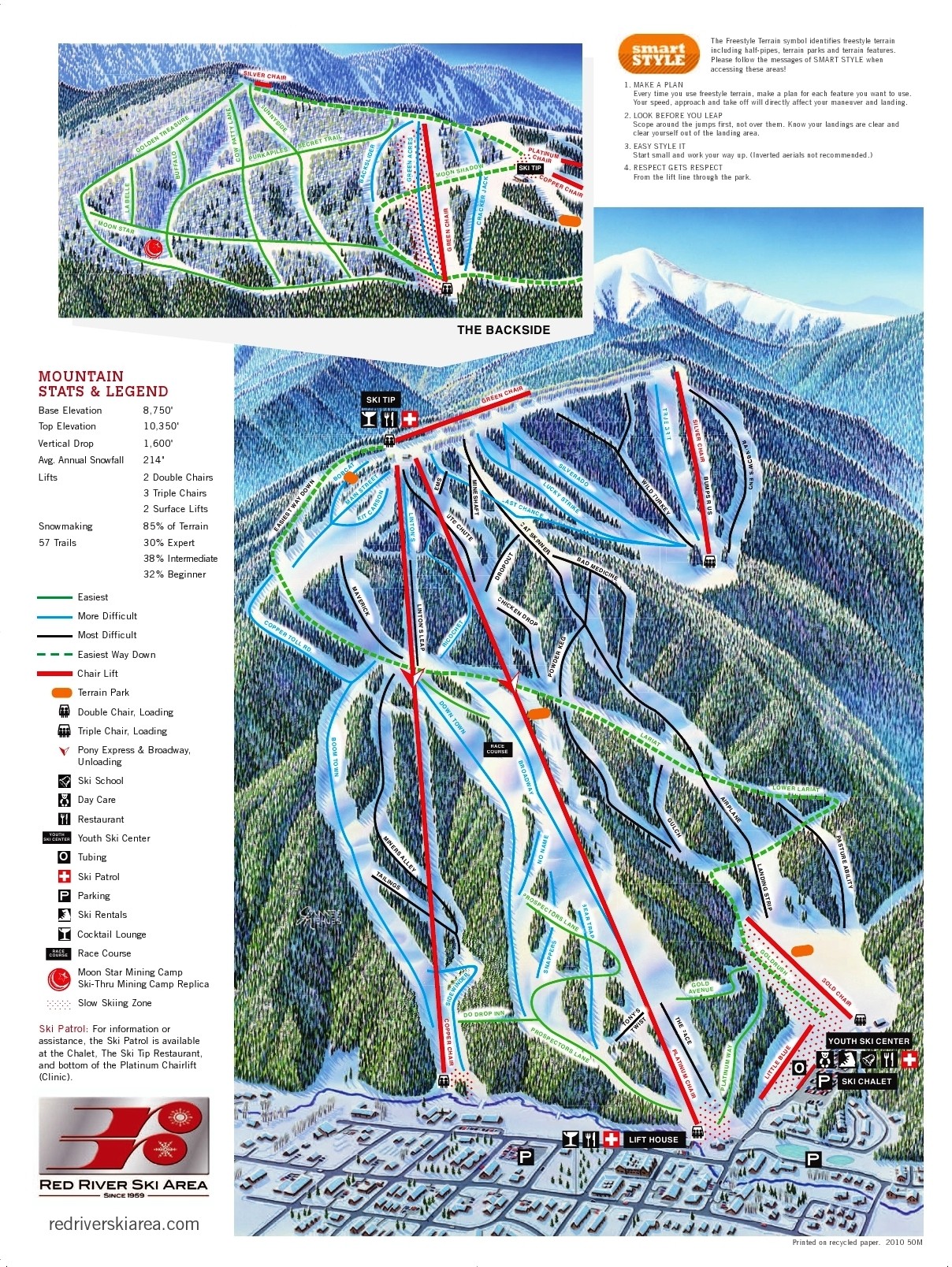 Red River Ski Area Trail Map • Piste Map • Panoramic Mountain Map