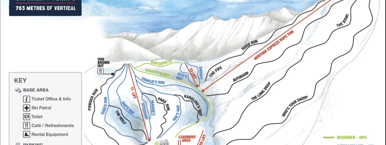 Trail Map Roundhill Ski Area - Lake Tekapo