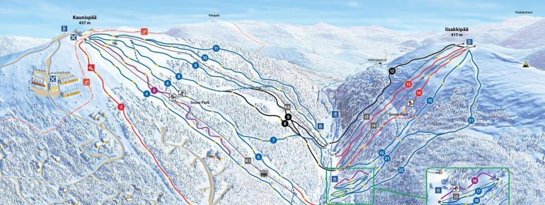 Ski slope map Saarselkä