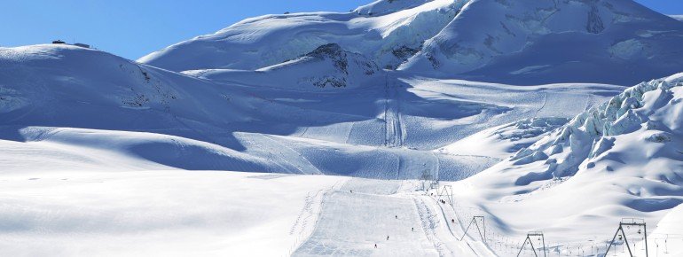 The glacier slopes