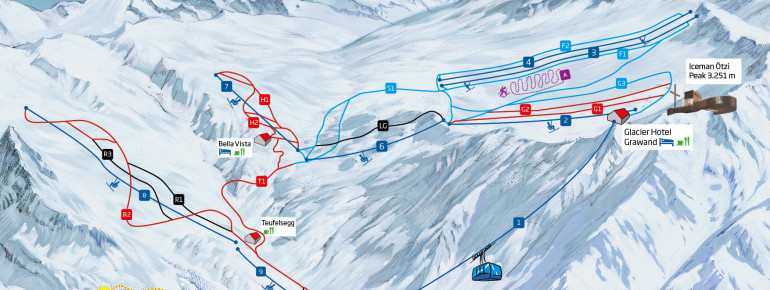 Trail Map Schnalstal Glacier - Alpin Arena Senales
