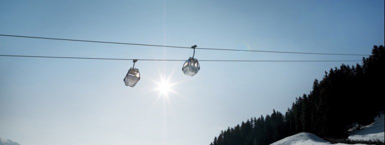 The gondola takes you into the ski area.