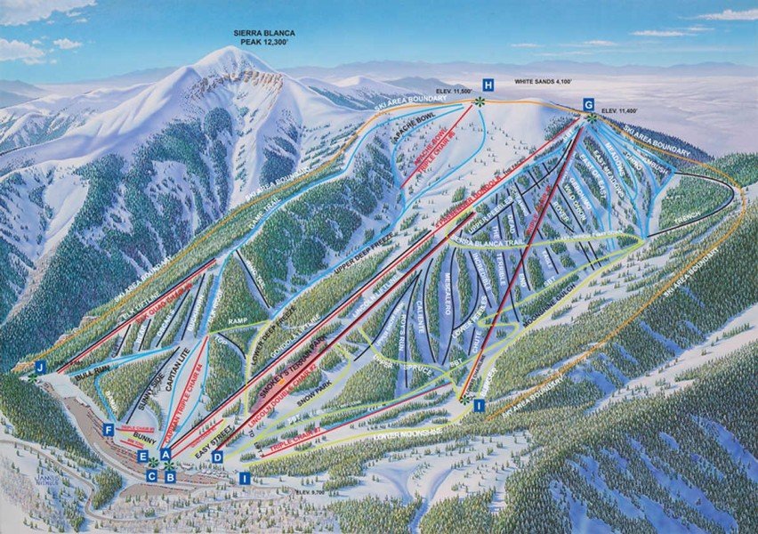 Ski Apache Trail Map • Piste Map • Panoramic Mountain Map