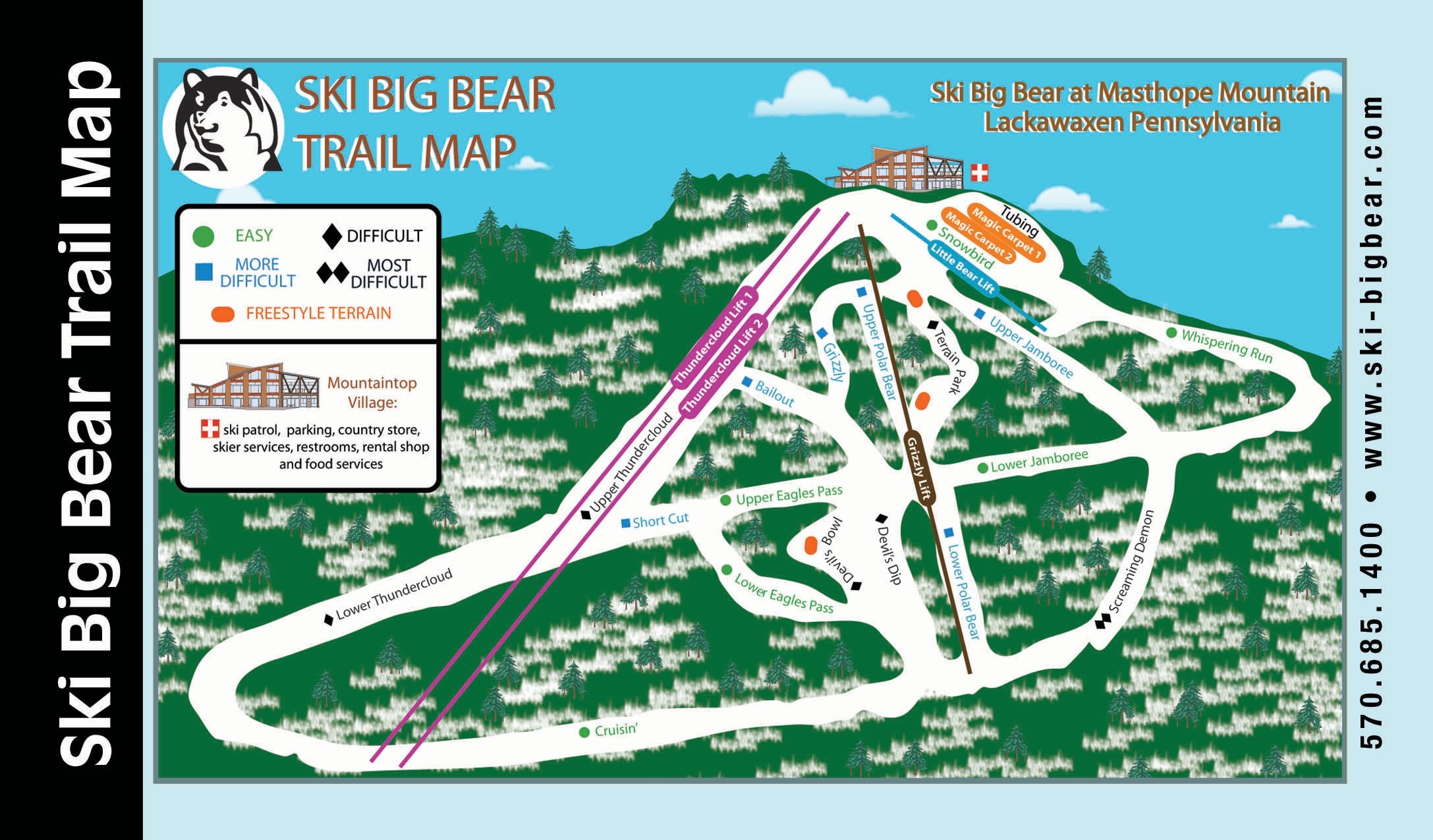 Ski Big Bear Trail Map • Piste Map • Panoramic Mountain Map