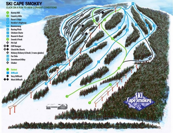 Cape Smokey Ski Map Ski Cape Smokey Trail Map • Piste Map • Panoramic Mountain Map