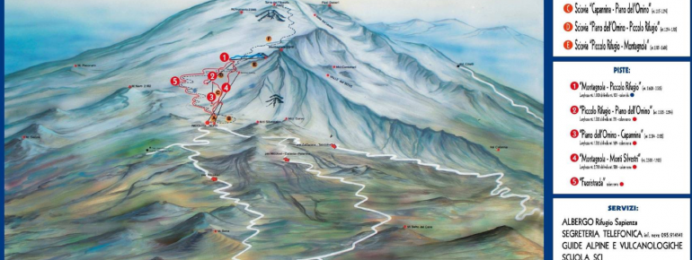 Trail Map Ski Resort Etna South - Nicolosi