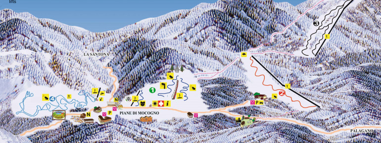 Trail Map Ski Resort Piane di Mocogno