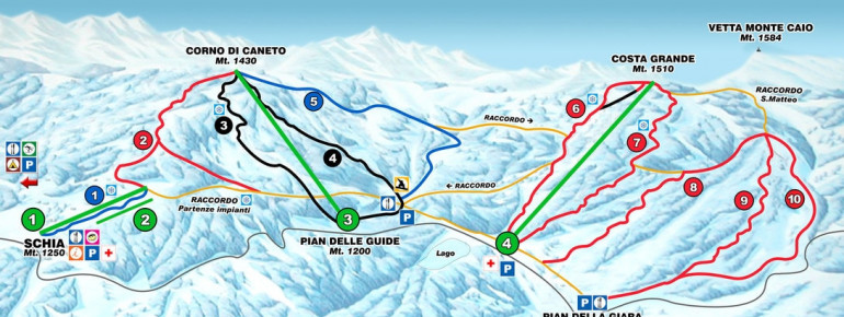 Trail Map Ski Resort Schia - Monte Caio