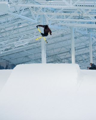 The snow park offers obstacles on a 300 meter track.