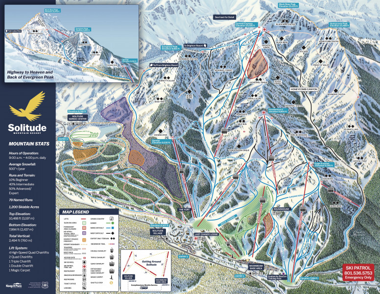 Solitude Trail Map • Piste Map • Panoramic Mountain Map