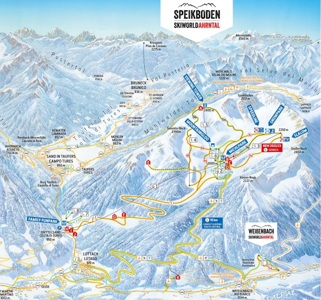 Speikboden Trail Map • Piste Map • Panoramic Mountain Map