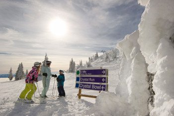 Since its three mountains really guarantee a blast for everyone, Sun Peaks definitely is the place for some nice family skiing with tons of greens, blues and blacks.