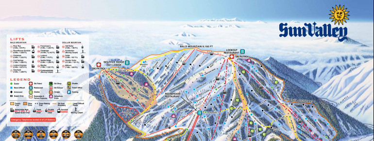 Sun Valley Ski Resort Trail Map