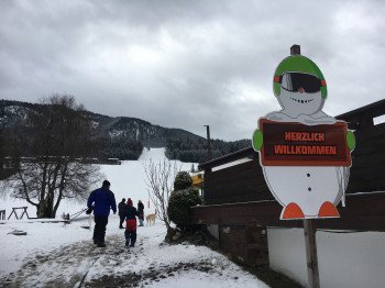 The entrance to the ski area in Mitterland.