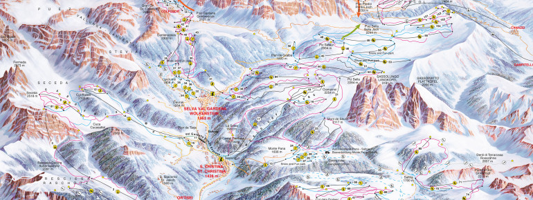 Trail Map Val Gardena Gröden (Dolomites)