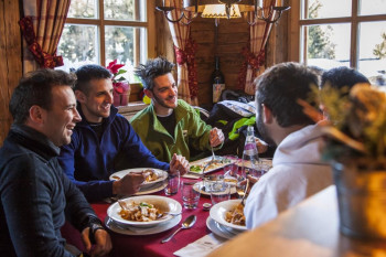 dinner in a typical mountain hut in Val Gardena