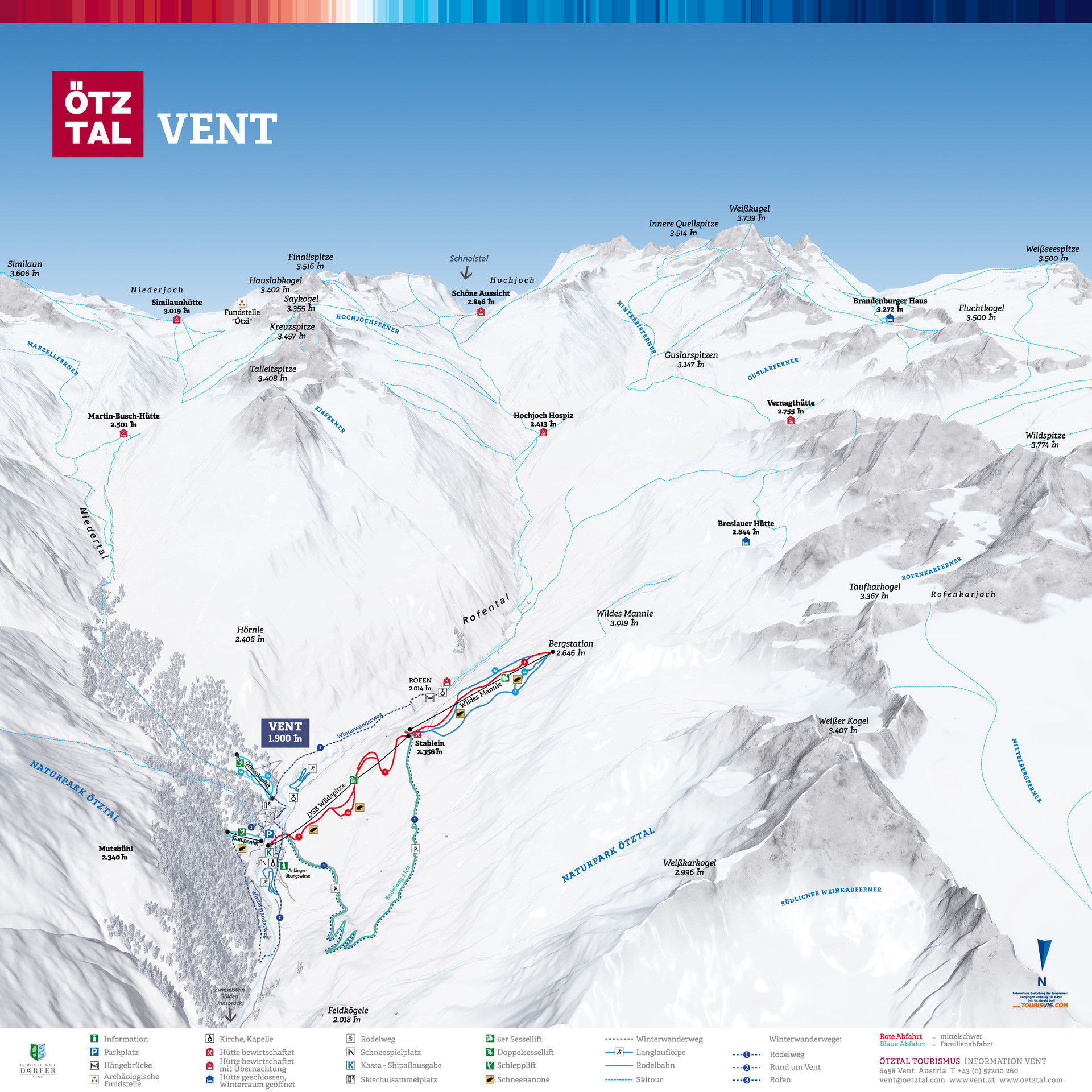 Vent Trail Map Piste Map Panoramic Mountain Map