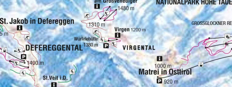 Trail Map Virgen in East Tyrol