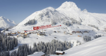 The new gondola goes straight from Warth village square up the slopes.