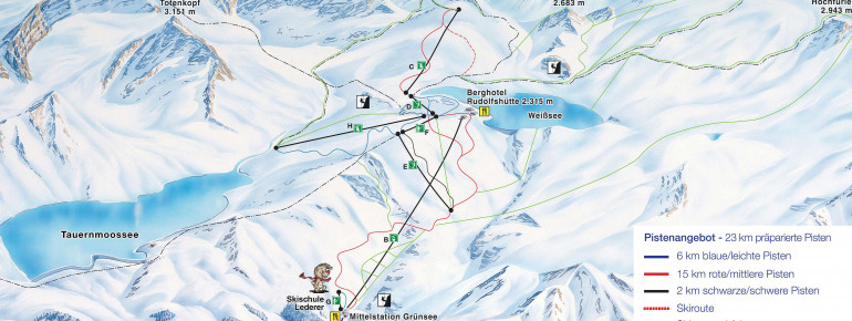 Trail Map Weißsee Gletscher Welt