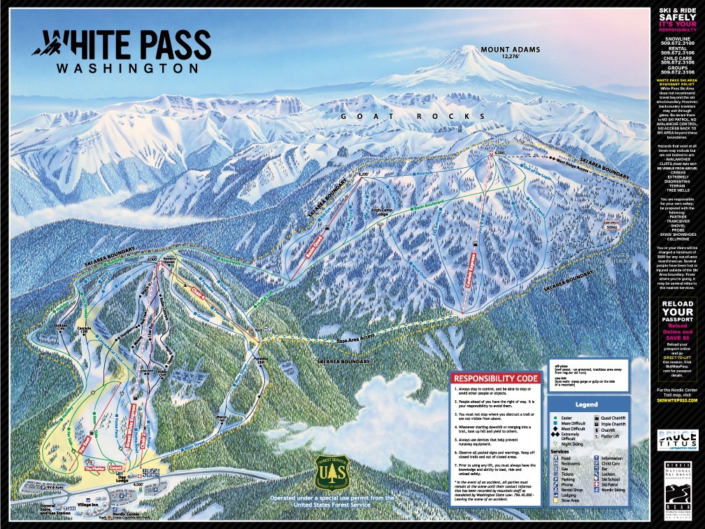 White Pass Ski Area Trail Map • Piste Map • Panoramic ...