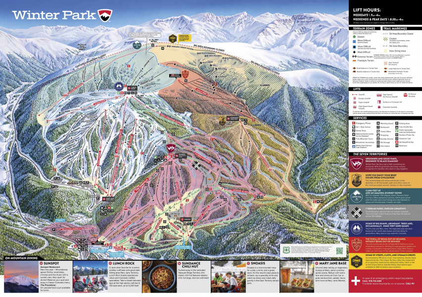 Winter Park Resort Trail Map • Piste Map • Panoramic Mountain Map