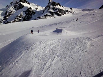 A kicker of the intermediate line seen from the chairlift