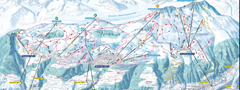 Pistenplan Aletsch Arena