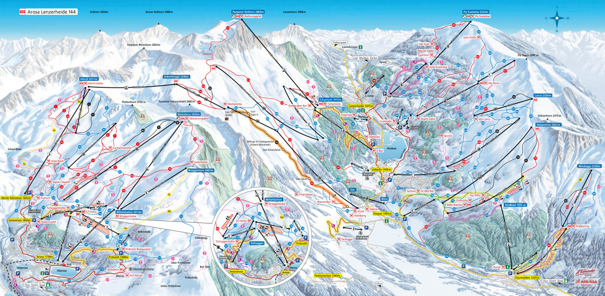 Pistenplan Arosa Lenzerheide â€¢ Offene Lifte & Pisten