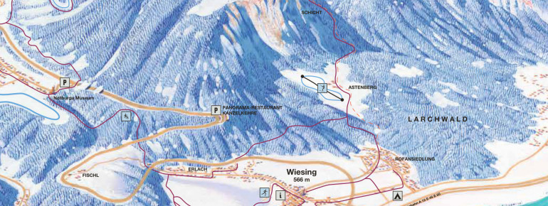 Panoramakarte Achensee Winter - Wiesing