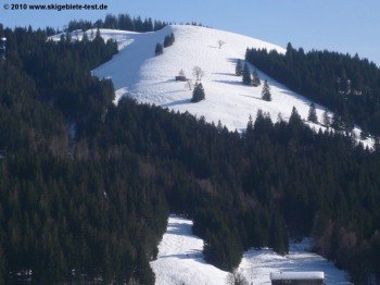 Blick auf den Hochschelpen und die Variantenabfahrt – Slalomhang (14)!
