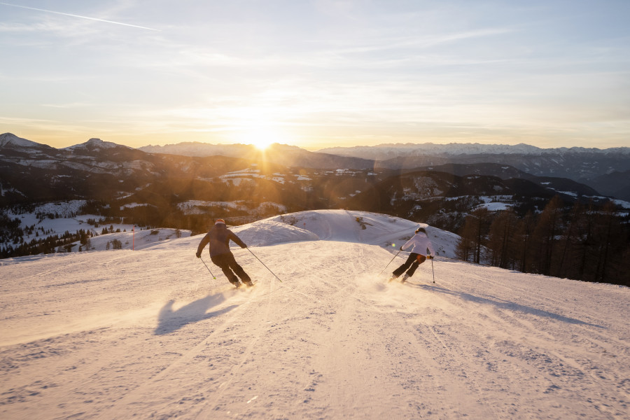 Pistenspaß in Carezza: Bei diesem Panorama macht Skifahren Spaß!