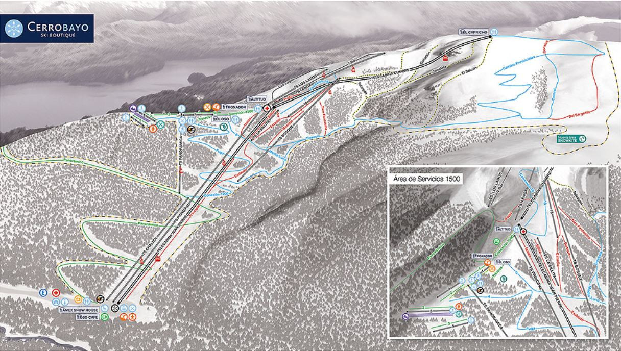 Pistenplan Skigebiet Cerro Bayo