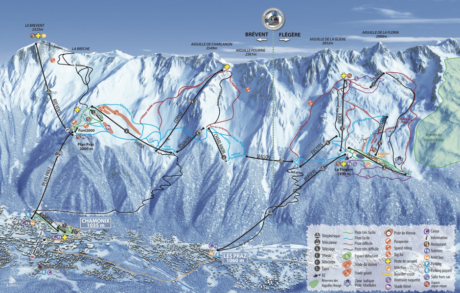 Pistenplan Br Vent Fl G Re Vall E De Chamonix Offene Lifte Pisten   Skigebiet Chamonix Brevent Flegere N3878 149229 1 L 