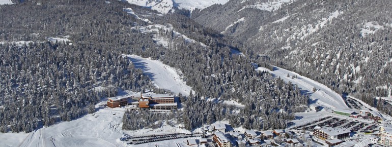 Blick auf das Skigebiet Christlum in Achenkirch