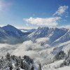 Im Skigebiet Christlum erhält man den Blick auf das Karwendelgebirge in Tirol.
