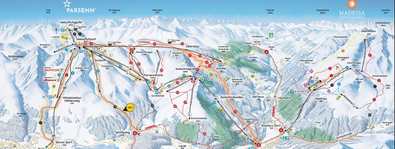Pistenplan Davos Kloster Mountains